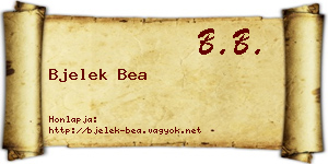 Bjelek Bea névjegykártya